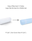 Water Resistant Synthetic Down Alternative Bolster Pillow Insert, 9"x26" (for Cover Size 8"x24")