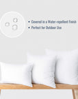 Water Resistant Down Alternative Pillow Insert, 20"x20" (for Cover Size 18"x18")