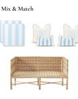 Coastal Indoor Outdoor Seat Cushion Cover Only Set of 2, Stripes A, Baby Blue, 24"x24"x4"