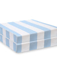 Coastal Indoor Outdoor Seat Cushion Cover Only Set of 2, Stripes A, Baby Blue, 24"x24"x4"
