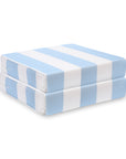 Coastal Indoor Outdoor Seat Cushion Cover Only Set of 2, Stripes A, Baby Blue, 20"x20"x4"