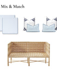 Coastal Indoor Outdoor Seat Cushion Cover Only Set of 2, Stripes B, Baby Blue, 24"x24"x4"