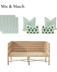 Coastal Indoor Outdoor Seat Cushion Cover Only Set of 2, Stripes, Green, 24"x24"x4"