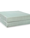 Coastal Indoor Outdoor Seat Cushion Cover Only Set of 2, Stripes, Green, 24"x24"x4"