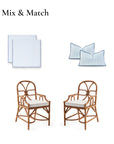 Coastal Indoor Outdoor Seat Cushion Cover Only Set of 2, Stripes B, Baby Blue, 20"x20"x4"