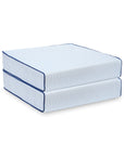 Coastal Indoor Outdoor Seat Cushion Cover Only Set of 2, Stripes B, Baby Blue, 20"x20"x4"