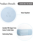 Coastal Indoor Outdoor Seat Cushion Cover Only Set of 2, Solid, Baby Blue, 24"x24"x4"