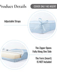 Coastal Indoor Outdoor Seat Cushion Cover Only Set of 2, Solid, Baby Blue, 24"x24"x4"