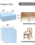 Coastal Indoor Outdoor Seat Cushion Cover Only Set of 2, Solid, Baby Blue, 24"x24"x4"