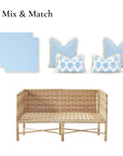 Coastal Indoor Outdoor Seat Cushion Cover Only Set of 2, Solid, Baby Blue, 24"x24"x4"