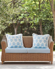 Coastal Indoor Outdoor Seat Cushion Cover Only Set of 2, Solid, Baby Blue, 24"x24"x4"
