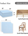 Coastal Indoor Outdoor Seat Cushion Cover Only Set of 2, Solid, Baby Blue, 20"x20"x4"