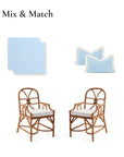 Coastal Indoor Outdoor Seat Cushion Cover Only Set of 2, Solid, Baby Blue, 20"x20"x4"
