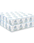 Coastal Indoor Outdoor Seat Cushion Cover Only Set of 2, Floral, Baby Blue Green, 24"x24"x4"