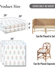 Marveille Flowers, Indoor/Outdoor Pink Seat Cushion Covers, with Piping, 24"x24"x4"