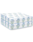 Coastal Indoor Outdoor Seat Cushion Cover Only Set of 2, Floral, Baby Blue Green, 20"x20"x4"