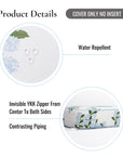 Coastal Indoor Outdoor Seat Cushion Cover Only Set of 2, Hydrangea Flower, Baby Blue, 24"x24"x4"