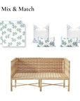 Coastal Indoor Outdoor Seat Cushion Cover Only Set of 2, Hydrangea Flower, Baby Blue, 24"x24"x4"