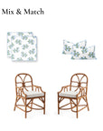 Coastal Indoor Outdoor Seat Cushion Cover Only Set of 2, Hydrangea Flower, Baby Blue, 20"x20"x4"