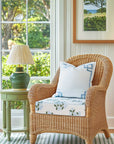 Coastal Indoor Outdoor Seat Cushion Cover Only Set of 2, Hydrangea Flower, Baby Blue, 20"x20"x4"