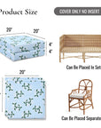 Nantess Blooming Hydrangea, Indoor/Outdoor Baby Blue Green Seat Cushion Covers, with Piping, 20"x20"x4"