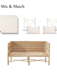 Konalie Geometric Leaves, Indoor/Outdoor Tan Seat Cushion Covers, with Piping, 24"x24"x4"