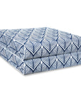 Konalie Geometric Leaves, Indoor/Outdoor Navy Blue Seat Cushion Covers, with Piping, 20"x20"x4"