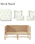 Capelea Flowers, Indoor/Outdoor Grass Green Seat Cushion Covers, with Piping, 24"x24"x4"