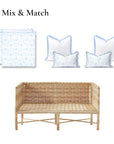 Avinelle Dahlia, Indoor/Outdoor Baby Blue Seat Cushion Covers, with Piping, 24"x24"x4"