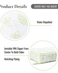 Avinelle Dahlia, Indoor/Outdoor Grass Green Seat Cushion Covers, with Piping, 24"x24"x4"