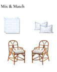 Avinelle Dahlia, Indoor/Outdoor Baby Blue Seat Cushion Covers, with Piping, 20"x20"x4"