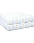 Hamptelle Hisbucs Stripes, Indoor/Outdoor Baby Blue Green Seat Cushion Covers, with Piping, 24"x24"x4"