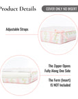 Hamptelle Hisbucs Stripes, Indoor/Outdoor Blush Pink Green Seat Cushion Covers, with Piping, 24"x24"x4"