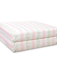 Hamptelle Hisbucs Stripes, Indoor/Outdoor Blush Pink Green Seat Cushion Covers, with Piping, 24"x24"x4"