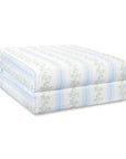 Hamptelle Hisbucs Stripes, Indoor/Outdoor Baby Blue Green Seat Cushion Covers, with Piping, 20"x20"x4"