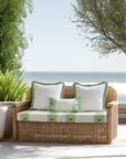 Charlivale, Indoor/Outdoor Grass Green Seat Cushion Covers, with Piping, 24"x24"x4"