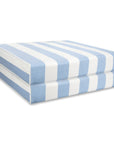 Beach Stripes, Outdoor Performance Azure Blue Seat Cushion Covers, with Piping, 24"x24"x4"