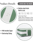 Beach Stripes, Outdoor Performance Green Seat Cushion Covers, with Piping, 20"x20"x4"