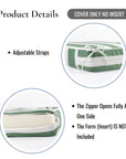 Beach Stripes, Outdoor Performance Green Seat Cushion Covers, with Piping, 20"x20"x4"