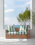 Beach Stripes, Outdoor Performance Green Seat Cushion Covers, with Piping, 20"x20"x4"