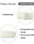 Coastline Stripes, Outdoor Performance Grass Green Seat Cushion Covers, with Piping, 24"x24"x4"
