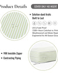 Coastline Stripes, Outdoor Performance Grass Green Seat Cushion Covers, with Piping, 20"x20"x4"