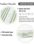 Bayside Stripes, Outdoor Performance Grass Green Seat Cushion Covers, with Piping, 24"x24"x4"