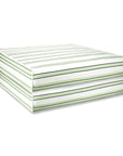 Bayside Stripes, Outdoor Performance Grass Green Seat Cushion Covers, with Piping, 24"x24"x4"