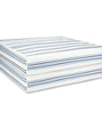 Bayside Stripes, Outdoor Performance Azure Blue Indigo Seat Cushion Covers, with Piping, 20"x20"x4"