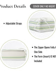 Bayside Stripes, Outdoor Performance Grass Green Seat Cushion Covers, with Piping, 20"x20"x4"