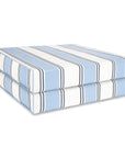 Harbor Stripes, Outdoor Performance Azure Blue Indigo Seat Cushion Covers, with Piping, 20"x20"x4"
