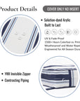 Harbor Stripes, Outdoor Performance Indigo Azure Blue Seat Cushion Covers, with Piping, 20"x20"x4"
