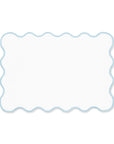 Coastal Indoor Outdoor Scalloped Placemat Set of 4, Solid A, Baby Blue, 14"x19"