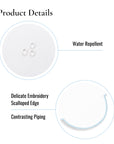 Coastal Indoor Outdoor Scalloped Placemat Set of 4, Solid A, Baby Blue, 14"x19"